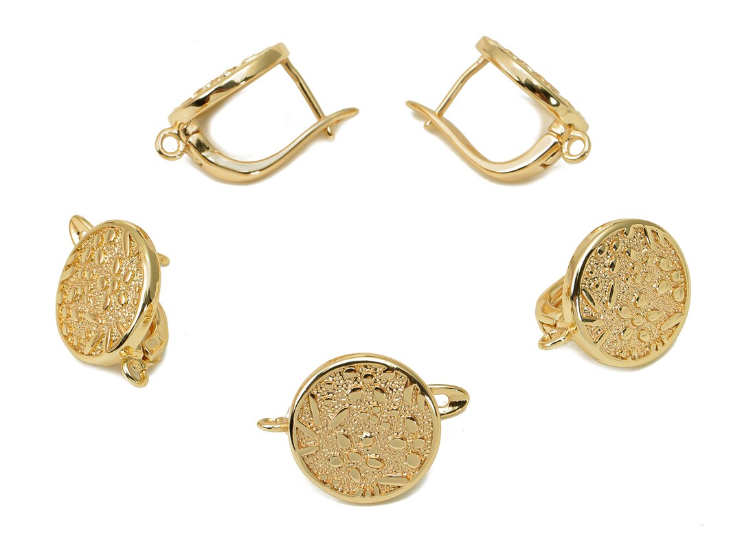 Brass Round Earring Clasp Round Clasps Earring With Loop Etsy