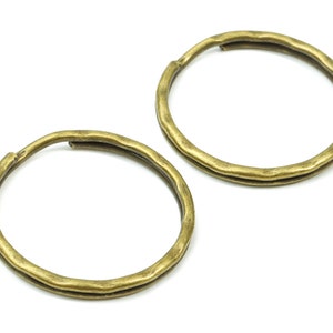 Antique Bronze Metal Key Rings - Split Rings - Circle Key Rings - Keychain Connectors - Key Ring Findings - 30.36x30.36x1.7mm - PP2856AB