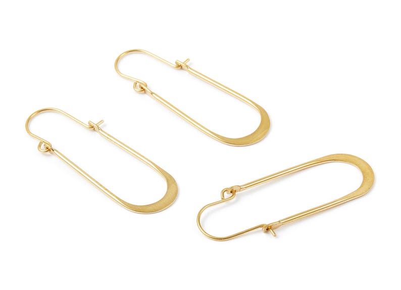 Alambre de latón para pendientes - Latón en bruto para pendientes - Componentes para pendientes - Suministros de joyería - 40x14,28x1,17 mm - PP1495 imagen 3