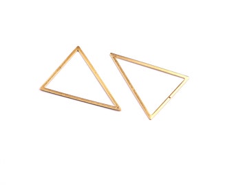 Charmes triangle en laiton - Connecteur en laiton brut en forme de triangle - Fournitures de bijoux - 50x40x1mm - PP1274
