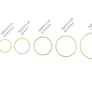 Gold Rings - Brass Round Connector - Gold Round Links - 18K Real Gold Plated Brass Circle - ALL SIZES  20mm 25mm 30mm 35mm 40mm 50mm RGP3313