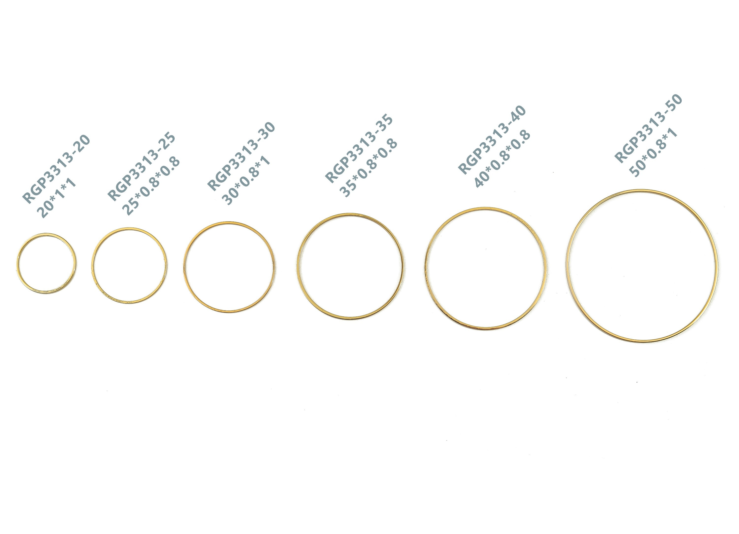 Gold Rings - Brass Round Connector - Gold Round Links - 18K Real Gold Plated Brass Circle - ALL SIZES  20mm 25mm 30mm 35mm 40mm 50mm RGP3313