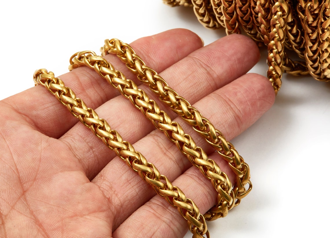 Wheat Chain Raw Brass Wheat Chain Jewellery Making | Etsy