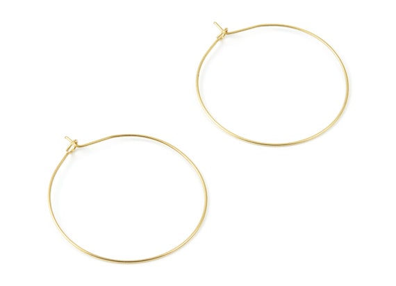 Brass Earring Hoops Raw Brass Ear Wire 35 Geometric | Etsy