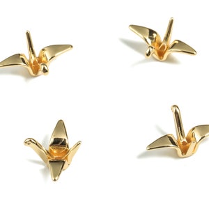 Tiny Flying Bird Bead Charms - Bird Charm - Flying Bird Necklace – 18K Real Gold Plating – Jewelry Supplies- 14.1 x 10.22 x 6.05mm - RGP2916