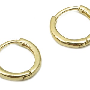Raw Brass Round Hoop Earrings -Brass Huggie Hoop Earring - Leverback Ear Wire Hooks - Jewelry Making Supplies -11.73x11.73x1.96mm - PP7483