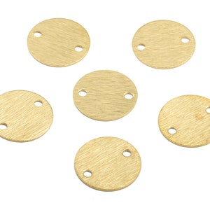 M02979 Findings 2 Raw Brass Charms With 2 Holes 40x0.80mm Pendants Brass Round Charm