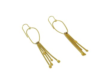 Brass Stick Wire Ear Wire - Brass Tassel Earring Hook - Brass Hammered Earring Hook - Brass Tassel Dangle Hook Earring - 91x20x1mm - PP10404