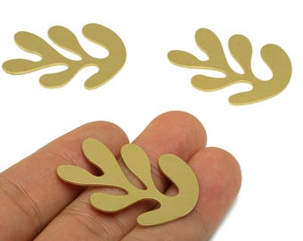 Brass Earring Charms - Raw Brass Leaf Charm- Brass Botanical Charm - DIY Jewelry Making Supplies - 36.28 x 29.58 x 0.7mm- PP4742B