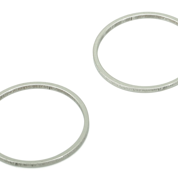 Stainless Steel 201 Round Hoop Connector - 20*1*1mm - Stainless Steel 201 Circle Ring Links - Jewelry Supplies - 19.68x19.68x1mm - SS1367-20