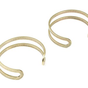Pulseira de latão martelado - Pulseira de latão bruto - Bracelete de arame de latão - Suprimentos para bijuteria - 61,95 x 16,09 x 2,06 mm - PP3490 imagem 3