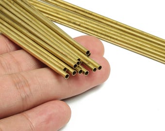 Round Brass Himmeli Tubes - Raw Brass Himmeli DIY Tube Beads - Circle Pipes for Geometric Shapes - For Air Plants -2.5x0.2x160mm- PP4569-160