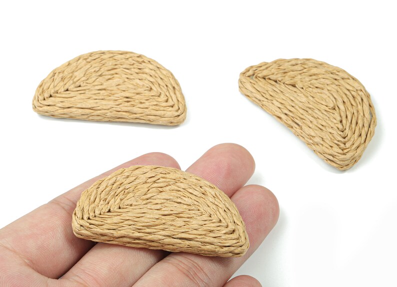 Handwoven Rattan Semi Circle Earrings Half Moon Rattan Etsy