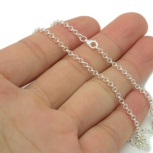 Silver Rolo Chain - 2.5mm Rolo Chain - 13.2&quot; Finished Rolo Chain - 925 Silver Rolo Chain - 5.3gSilver- 2.52x 2.52 x 1.76mm - SI1018-2.5