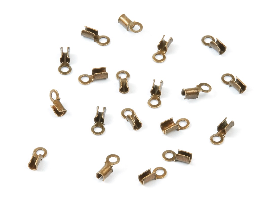 Brass Cord End Clasp 200pcs Antique Bronze Tone Plated Brass Cord End