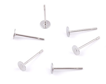 4x12mm Earring Stud Posts - Surgical Grade Stainless Steel Earring Post - 304 Stainless Steel Stud - Earring Findings - 12x4x0.7mm - SS1012