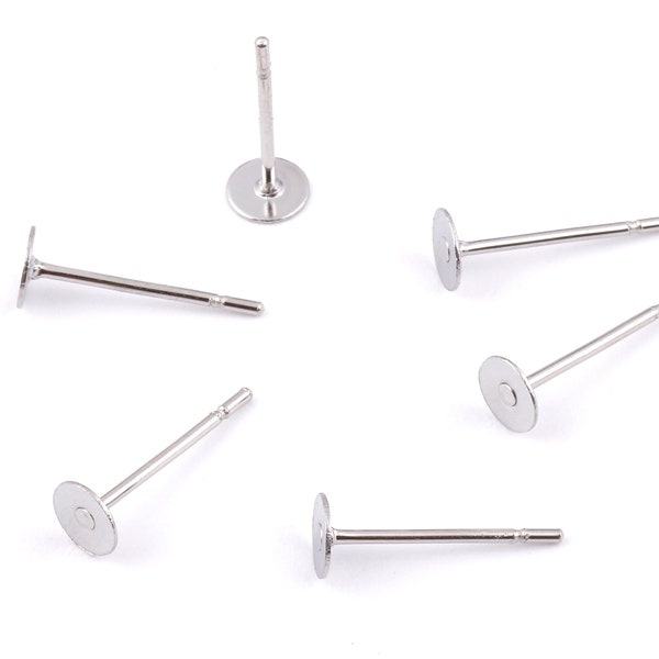 4x12mm Earring Stud Posts - Surgical Grade Stainless Steel Earring Post - 304 Stainless Steel Stud - Earring Findings - 12x4x0.7mm - SS1012
