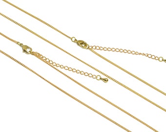 12 Stück 0.135 cm Panzerkette - 42 + 6 cm facettierte Panzerkette - Messing Panzerkette - Messing Panzerkette - CC1255