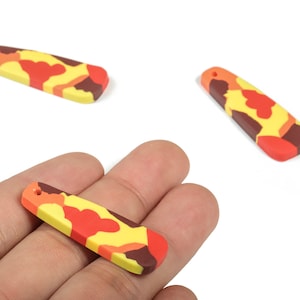 PolymerClay Strip Earring PolymerClay-Charms-Strip Pandant - Earring Findings - Jewelry Handmade - 40.76x13.71x3.76mm - PC2279 image 1