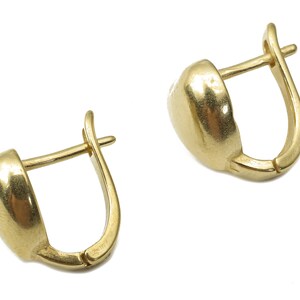 Raw Brass Heart Stud Earrings - Brass Heart Huggie Hoop Earrings - Dainty Hoop Earrings - Jewelry Making Supplies-15.97x15.06x1.22mm- PP7478