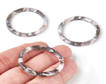 Acetate Hoop Earring Connector - Circle Pendant - Earring Findings - Jewelry Supplies - Color Code: A157 - 36.5x36.5x2.6mm - AC1120M