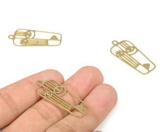 Silhouette 2 in 1 Gesicht Ohrring Charm - Abstraktes Gesicht Anhänger - Messing Gesicht Charm - Schmuckherstellung Zubehör - 34.98x16x0.77 mm - PP4301