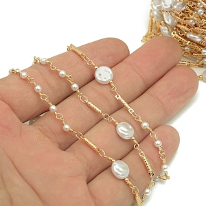 Brass Bar Satellite Cable Chain - Gold Satellite Chain - Pearl Round Satellite Bead Chain - 18K Real Gold Plating - 18.3x8x3.3mm - RGP5908