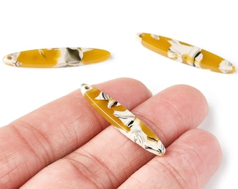 Acetate Acrylic Earring Charm - Tortoise Shell Earrings - Bar Pendant - Jewelry Supplies - Color CodeA14 - 35.43x6.95x2.59mm - AC1399F