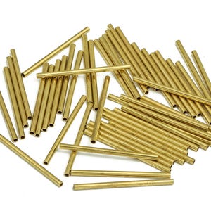 Runde Messing Himmeli Tubes - Rohe Messing Himmeli DIY Tube Perlen - Kreis Pfeifen für Geometrische Formen - Für Luft Pflanzen -1.5x0.2 x 25 mm- PP4567-25 Bild 3