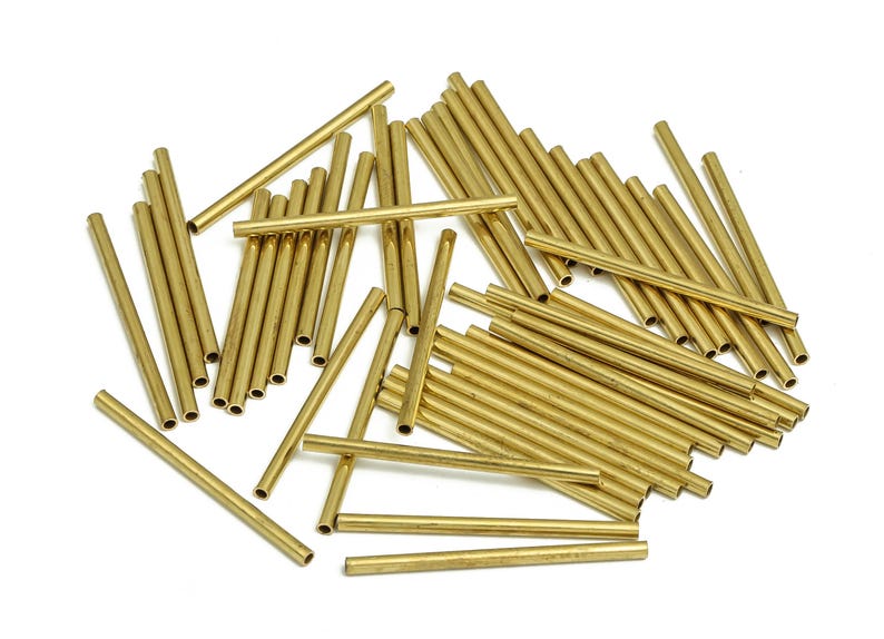 Runde Messing Himmeli Tubes - Rohe Messing Himmeli DIY Tube Perlen - Kreis Pfeifen für Geometrische Formen - Für Luft Pflanzen -1.5x0.2 x 25 mm- PP4567-25 Bild 3