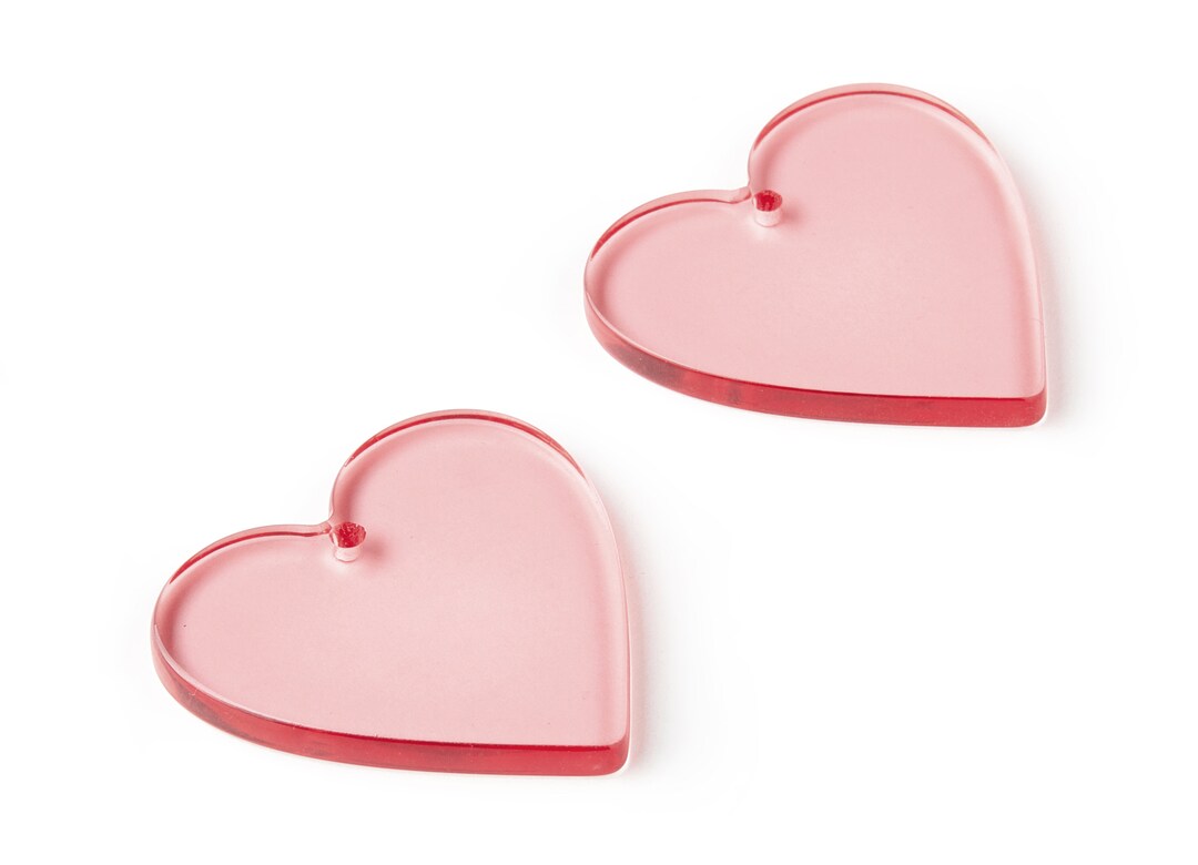 VEINTI+1 Acrylic Heart Earrings - Transparent Candy Color Charm Studs - View #5