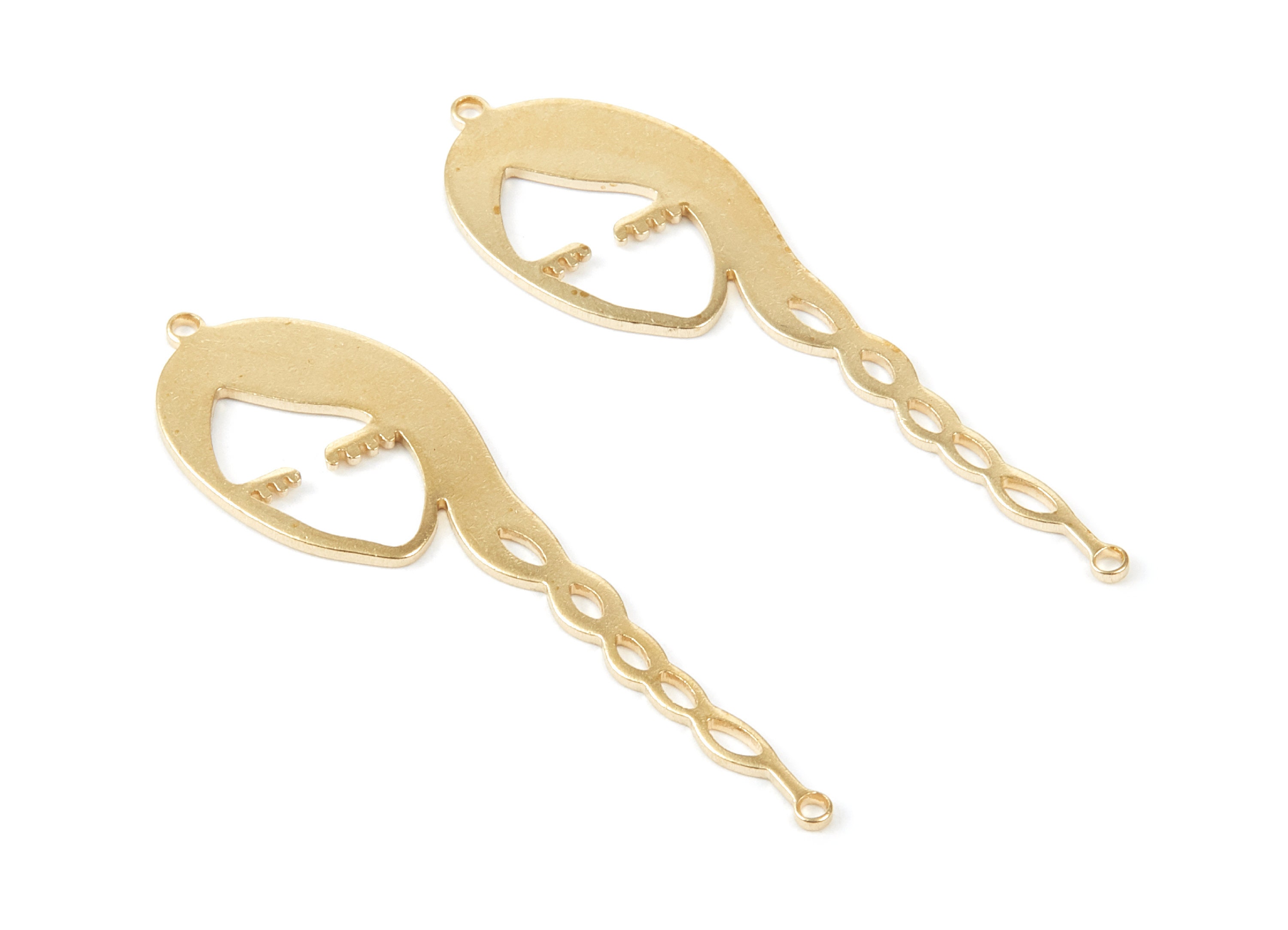 DIY Jewellery Findings Face Shape Pendants 10Pcs Earring Making Raw Brass DIY Jewellery Findings Face Shape Pendants 10Pcs Earring Making Raw Brass