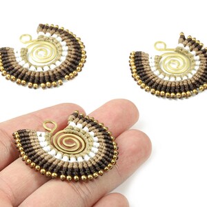 Tassels Macrame Earrings - Bohemian Tassel Earring - Gypsy Earrings - Tassel Findings  - Jewelry Supplies - 39.33x41.44x3.63mm - TS1137C