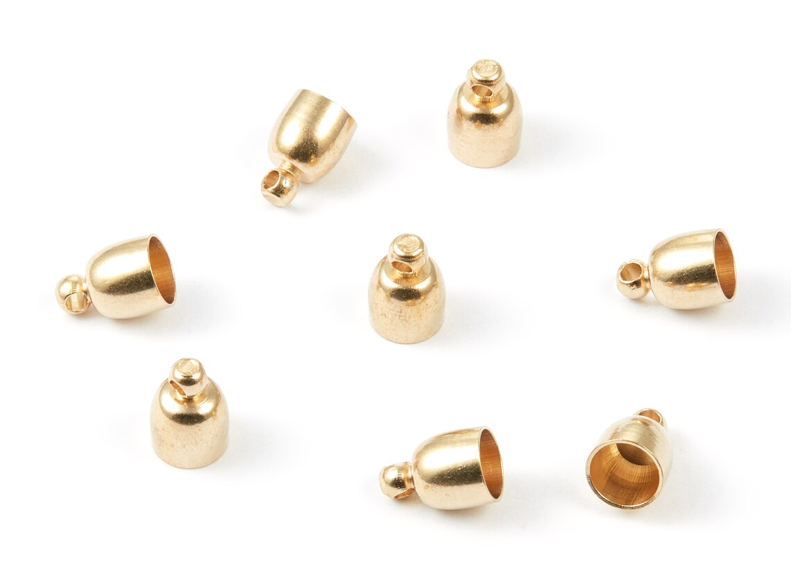 Brass Tassel End Caps Raw Brass Barrel End 710 Cord End Etsy