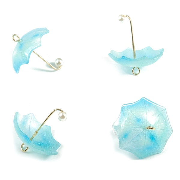 Acrylic Umbrella Earring Charms - Acrylic Umbrella Pendant - Earring Findings - Jewelry Supplies - 18.82x20.75x8.28mm - AC1983B