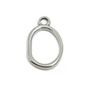 Stainless Steel Oval Pendant - Sample Geometry Charms for Necklace - Jewelry Making Supplies - Boho Chic Jewelry - 24x15x2.76mm - SS1875