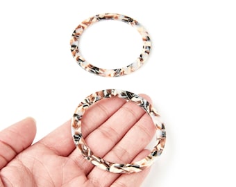 Acetate Hoop Earrings Charms - Big Circle Pendant - Earring Findings - Jewelry Supplies - Color Code: A51 - 70x70x2,76mm - AC1295B