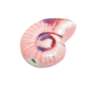 Glazed Ceramic Conch Beads - Craft Beads for Necklace or Bracelet - Marine Life Beads - Handmade  Making Supplies - 41.14x31x17mm - NS2801