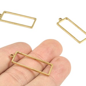 Brass Rectangle Earring  - Raw Brass Rectangle  - Earring Findings - Jewelry Supplies - 31.21x11.5x1.18mm - PP3695