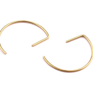 Raw Brass Ear Wire - Brass Ear Hooks - Earring Findings - Jewelry Supplies - 16x21x0.8mm - PP1271