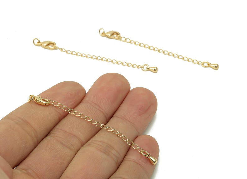 Brass Drop Curb Chain Clasp - Gold Teardrop Connector - Parrot Clasp ...