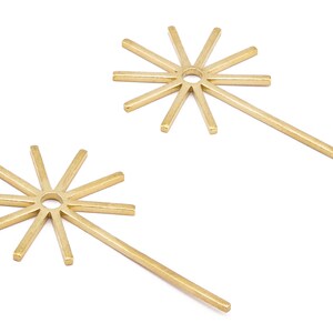 Brass Bar Charms - Raw Brass Bar Earrings and Pendant - Earring Findings - Jewelry Supplies - 74.39x38.53x2.07mm - PP2249