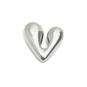 Stainless Steel Heart Charm - Abstract Elegant Heart Charm - Sleek Heart Jewelry Piece - Minimalist Heart Shape Jewelry - 20x19x8mm - SS2093