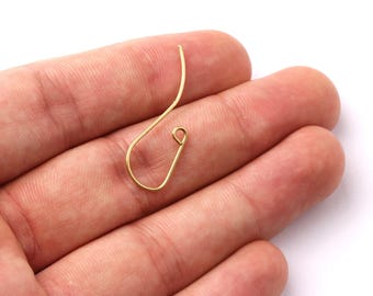 Brass Earring Wires - Raw Brass Ear Wire - Jewelry Supplies - 32 x21x0.75mm - PP1247