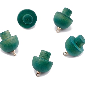 Wooden Mushroom Charms - Wooden Mushroom Pendant - Natural Wood Mushroom Earring Pendant - Wood with Alloy - 16.61x13.69mm - BB1088