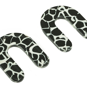 Acetate U Earring Charms - Acetate U Earring - U Horsehoe Pendant With Hole - Color Code: A847 - 29.9x24.5x2.7mm - AC2377-A847