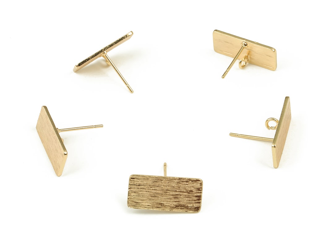 アクセサリー　16点 Brass Texture Rectangle Earring Post - Rectangle Earring
