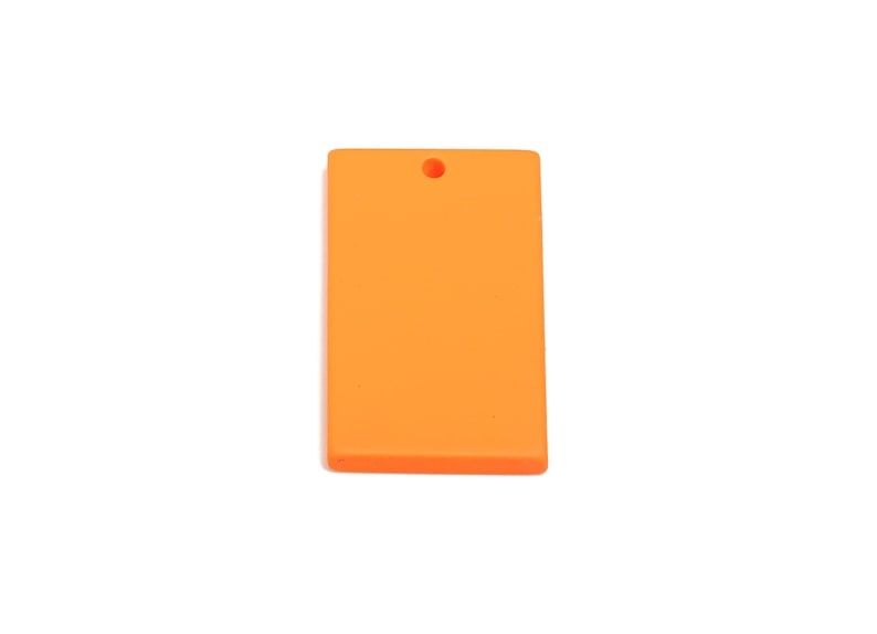 Colgante rectangular acrílico para pendientes - Colgante geométrico rectangular naranja mate - Fabricación de joyas - Código de color: A1056 - 29,7 x 15,8 x 3 mm - AC3677-A1056 imagen 2
