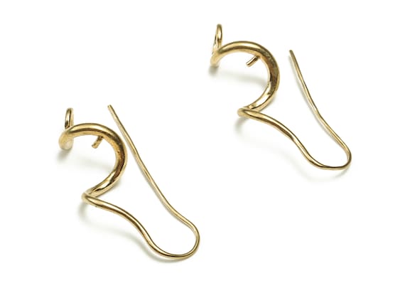 Brass Curved Earring Hooks Raw Brass Earring Wires Earring