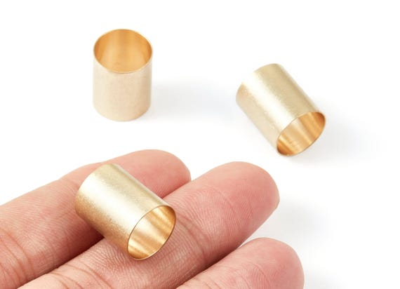 Industrial Brass Tube - Brass Tube Beads - Raw Brass Plain Tube Beads - jewelry supplies - 15.86x12.98x0.38mm - PP1477